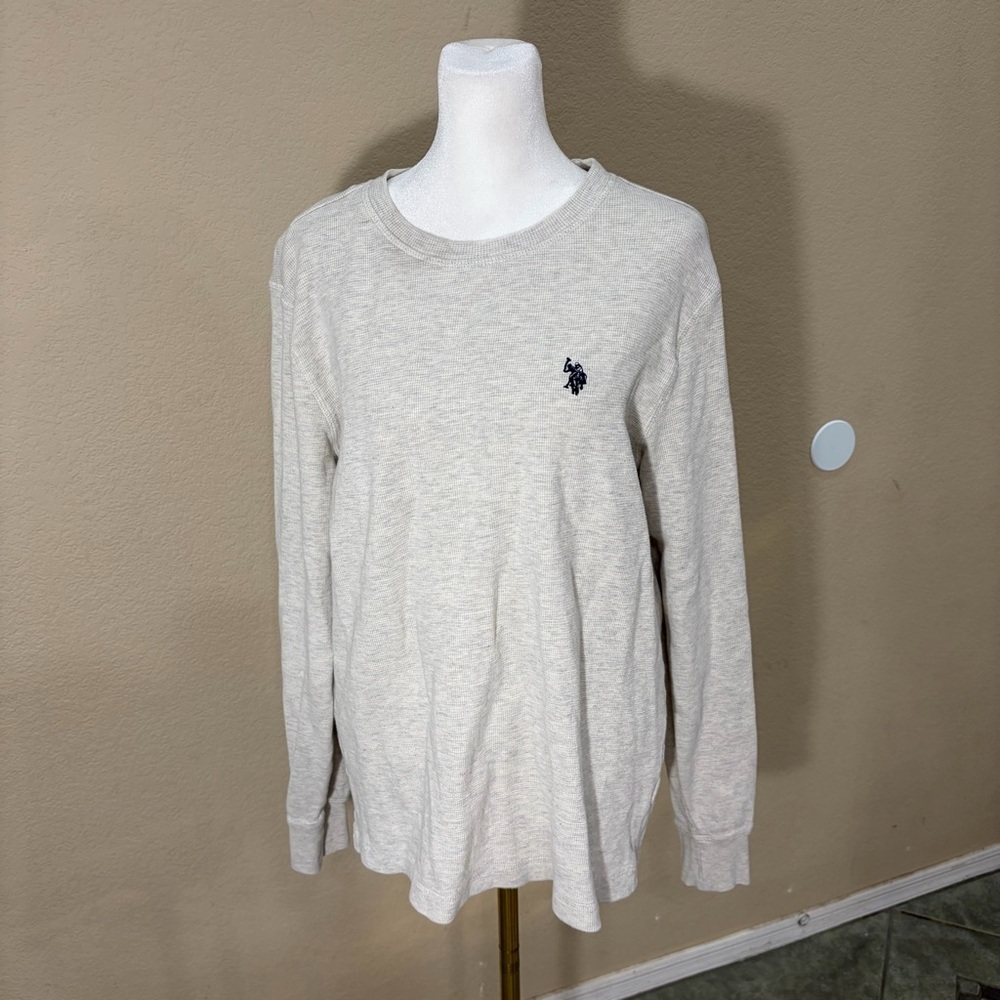 U.S. Polo Assn men's long sleeve Thermal Waffle Top Sz M Outdoor Hiking Camping